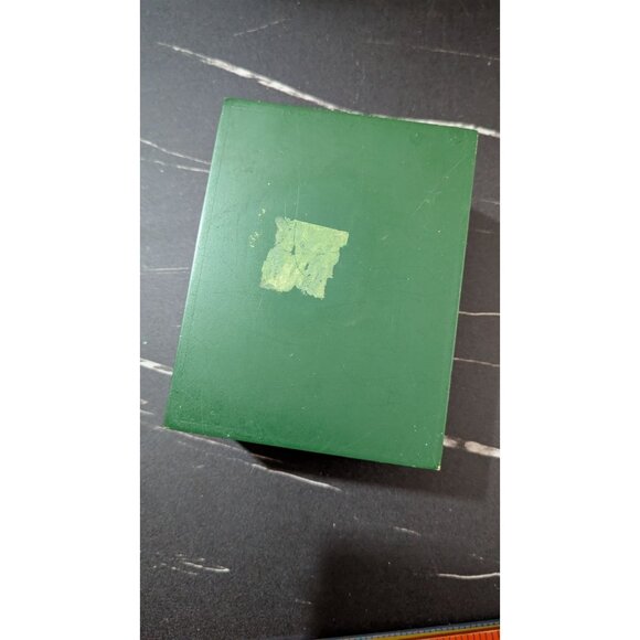 vintage Handpainted Green Cream trinket jewelry Box With 3D Magnolia Flower - Picture 6 of 8